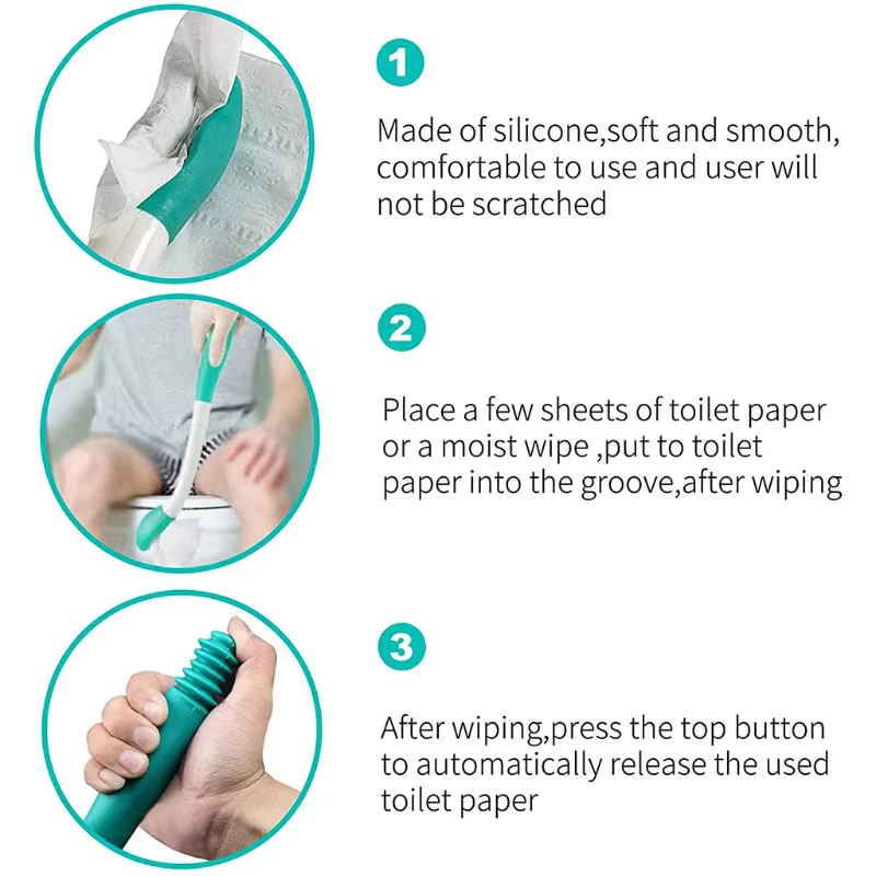 π½ Long-Reach Bum Wiper β Hygienic Cleaning Aid for Seniors & Limited Mobility! π§Ό - Image 2