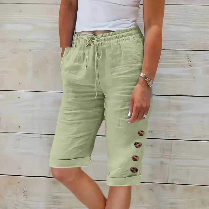 Women’s High-Waist Cotton Wide-Leg Pants