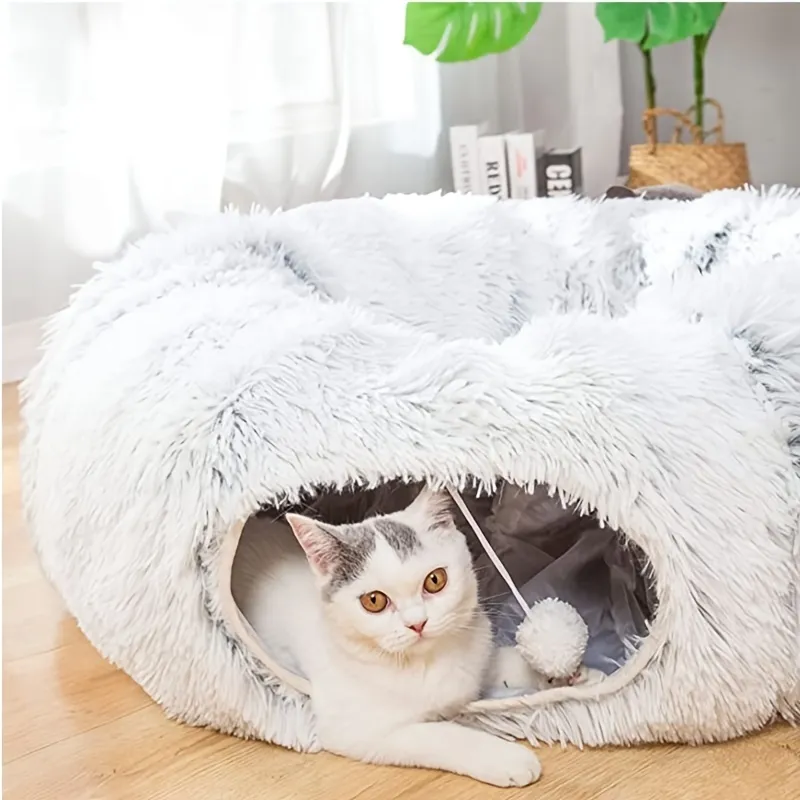 Create the Perfect Hideout for Your Furry Friends with the CozyCat™ Tunnel Bed - Image 2