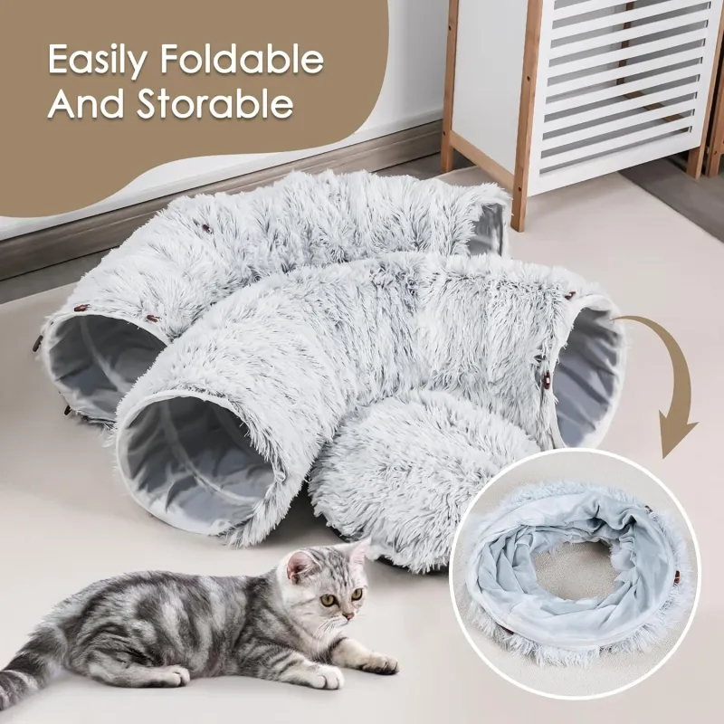 Create the Perfect Hideout for Your Furry Friends with the CozyCat™ Tunnel Bed - Image 4