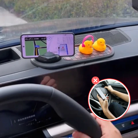 DashMat™ SecureDrive - Rotatable Anti-Slip Dashboard Phone &amp; Storage Pad