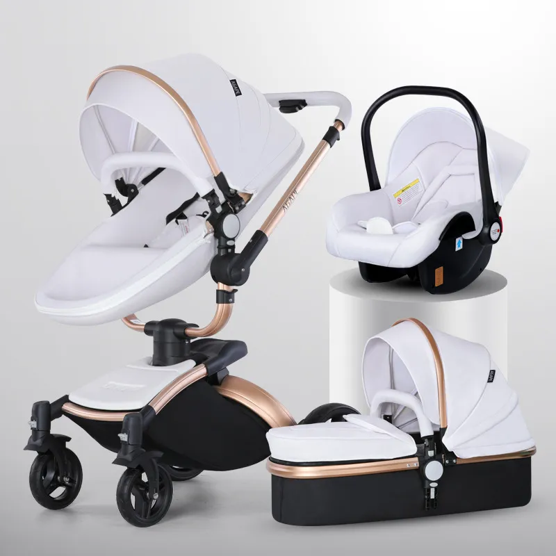Elevate Your Baby's Comfort with LuxRide™ High-Landscape 3-in-1 Baby Stroller