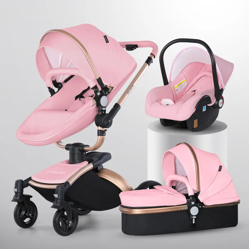 Elevate Your Baby's Comfort with LuxRide™ High-Landscape 3-in-1 Baby Stroller - Image 2