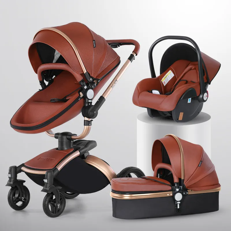 Elevate Your Baby's Comfort with LuxRide™ High-Landscape 3-in-1 Baby Stroller - Image 3