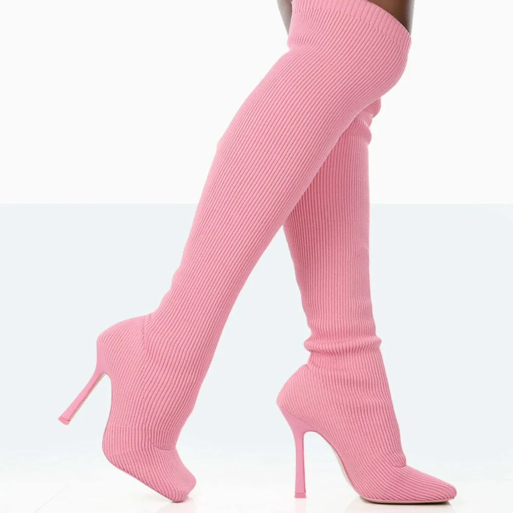 Elevate Your Style with EleganceStretch™ High Heel Stretch Boots - Image 2