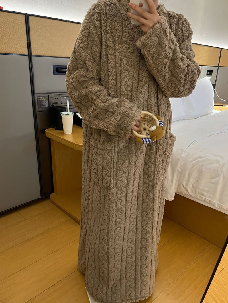 Felicia Winter Women’s Coral Fleece Cozy Robe Dress - Image 6