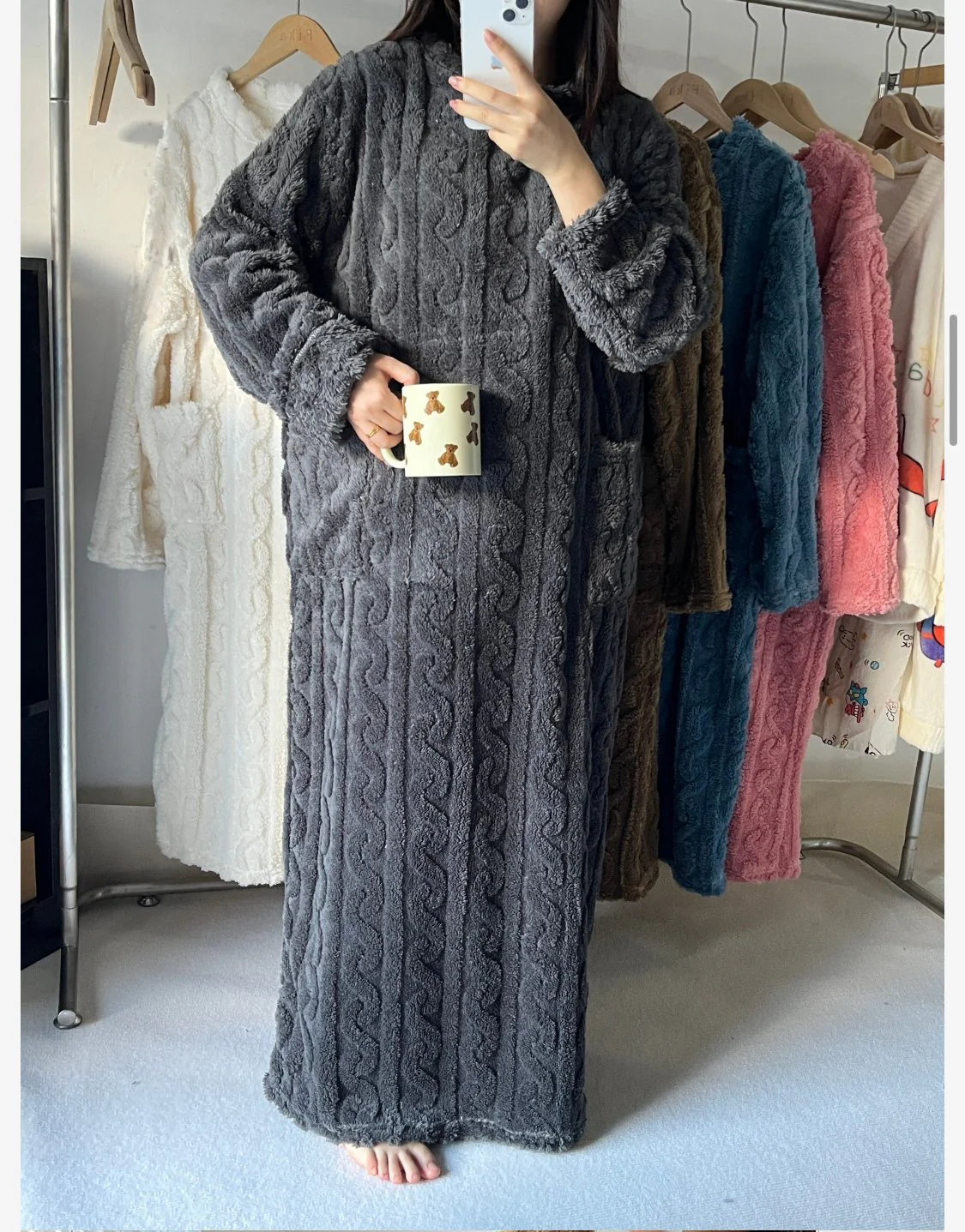 Felicia Winter Women’s Coral Fleece Cozy Robe Dress - Image 8