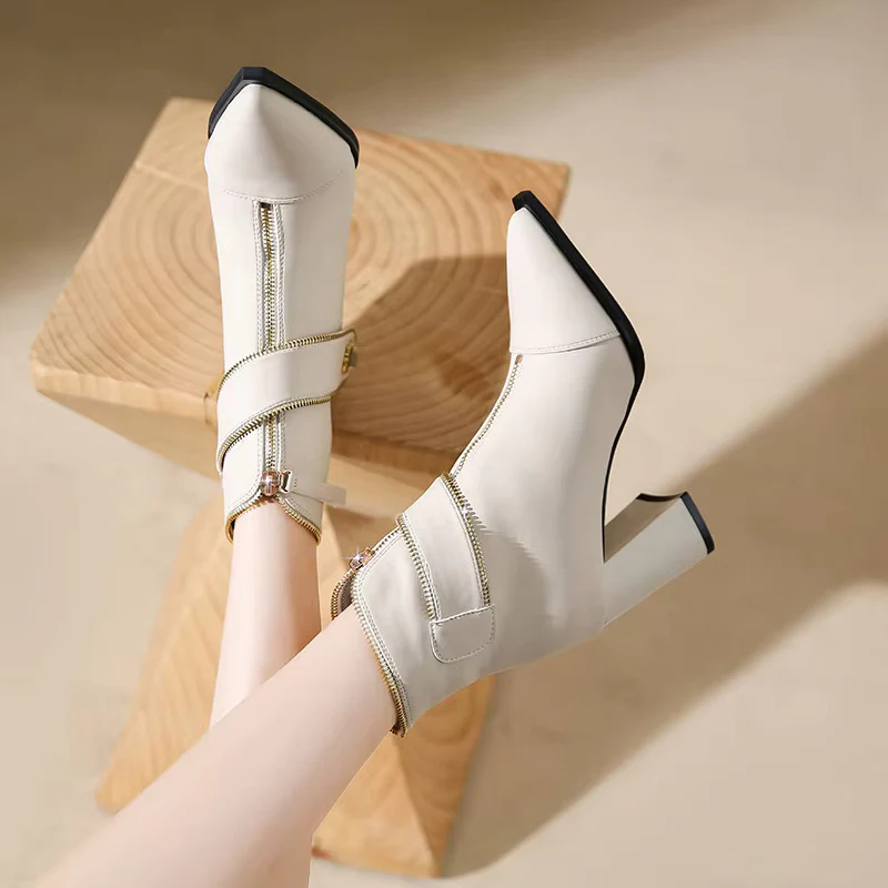 High-Quality Women's Zip Ankle Boots with Metal Decoration (+Free Gift Included) - Image 6