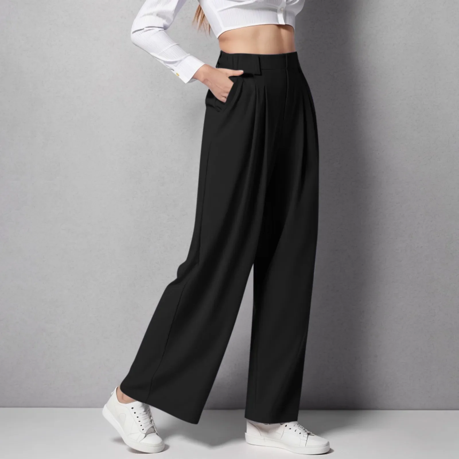 High Waist Straight Loose-Fit Tapered Trousers,π Effortlessly Chic, Perfectly Comfortable! - Image 4