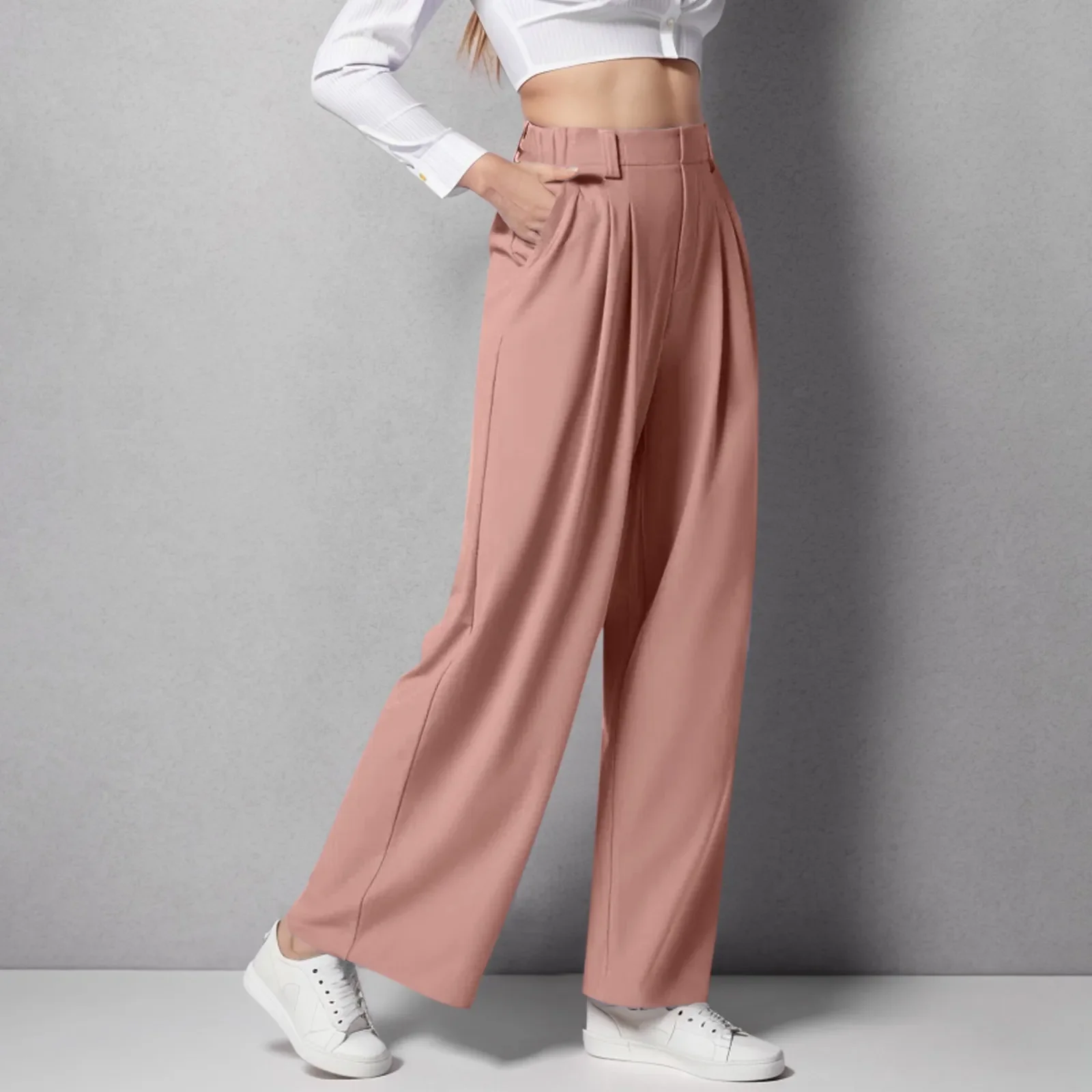 High Waist Straight Loose-Fit Tapered Trousers,π Effortlessly Chic, Perfectly Comfortable! - Image 6