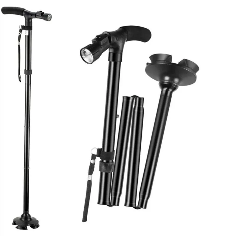 Lightweight Foldable Aluminum Alloy Walking Stick with LED Light 🦯