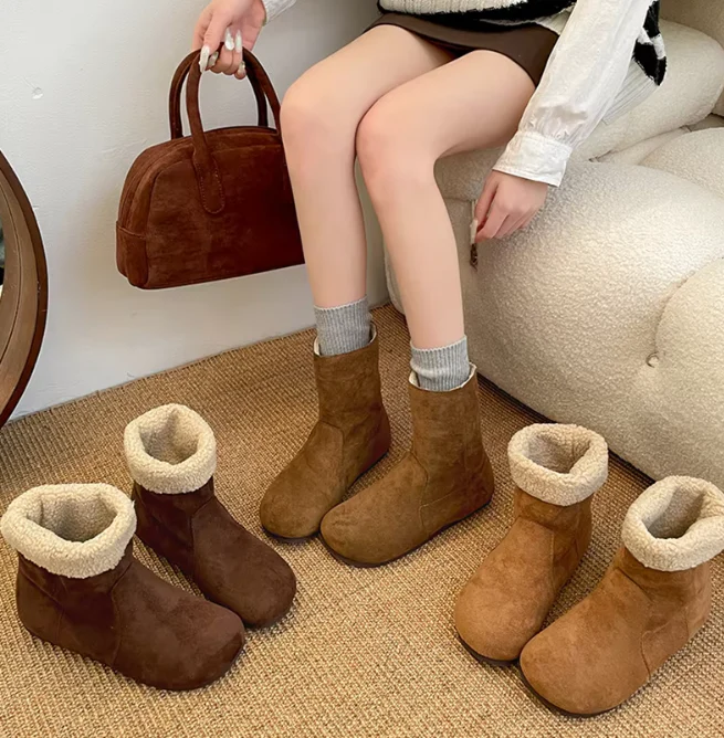 Stay Warm and Stylish with Winter Warm Plush Women Snow Boots - Image 11
