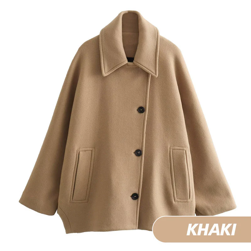 Women’s Elegant Batwing Sleeve Coat with Pockets - Image 12