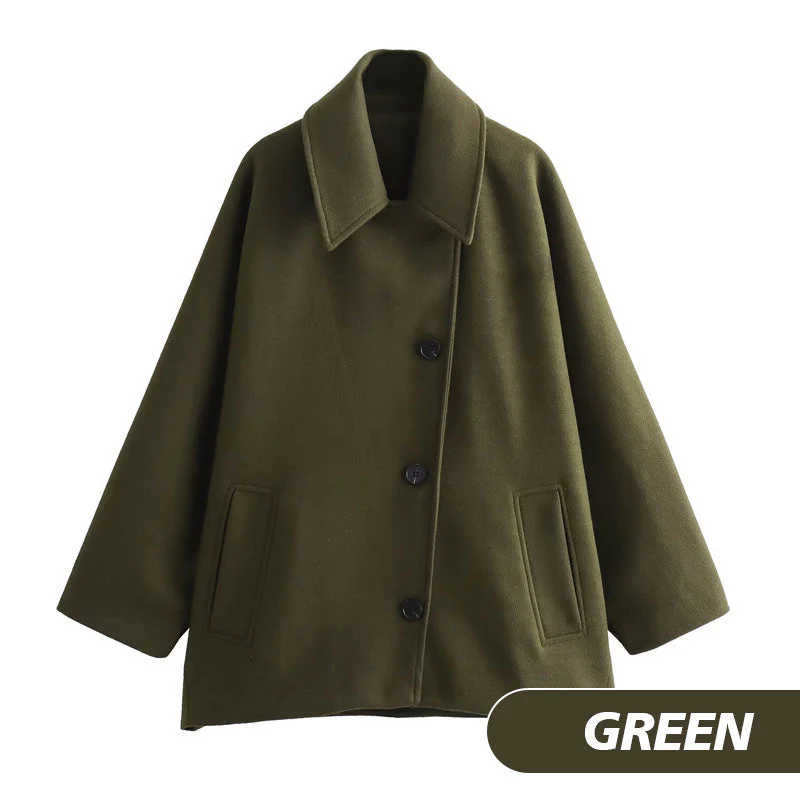 Women’s Elegant Batwing Sleeve Coat with Pockets - Image 13
